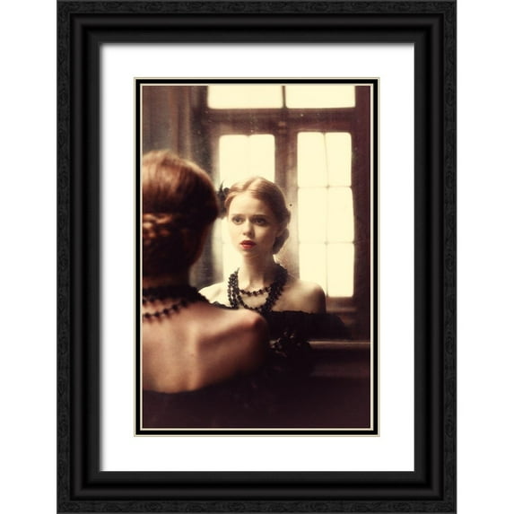 Russocka, Magdalena 17x24 Black Ornate Wood Framed with Double Matting Museum Art Print Titled - The Soft Touch Of Decadency