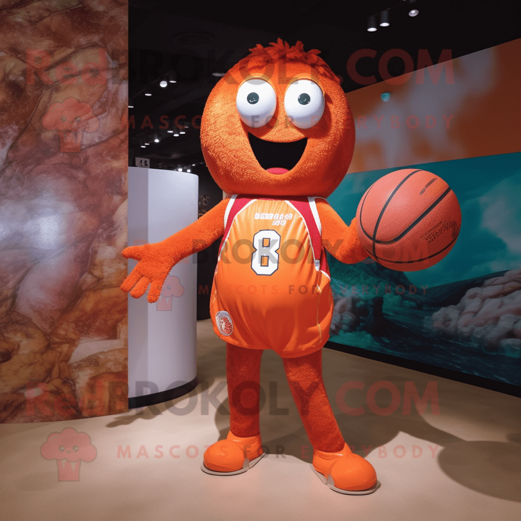 Rust Basketball Ball REDBROKOLY mascot costume character dressed with a ...