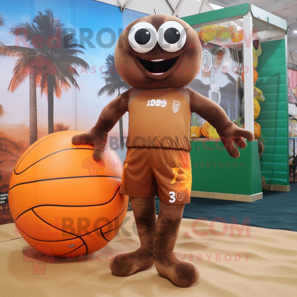 Rust Basketball Ball REDBROKOLY mascot costume character dressed with a ...