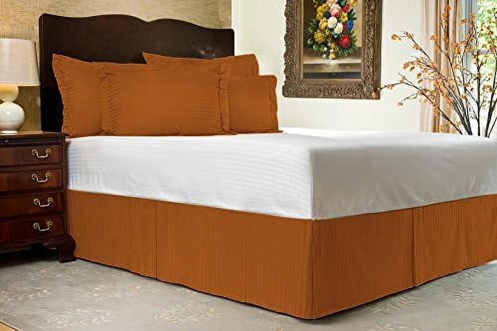 Rust Bed Skirt Olympic Queen Bed Skirt 18 Inch Drop, Tailored / Pleated