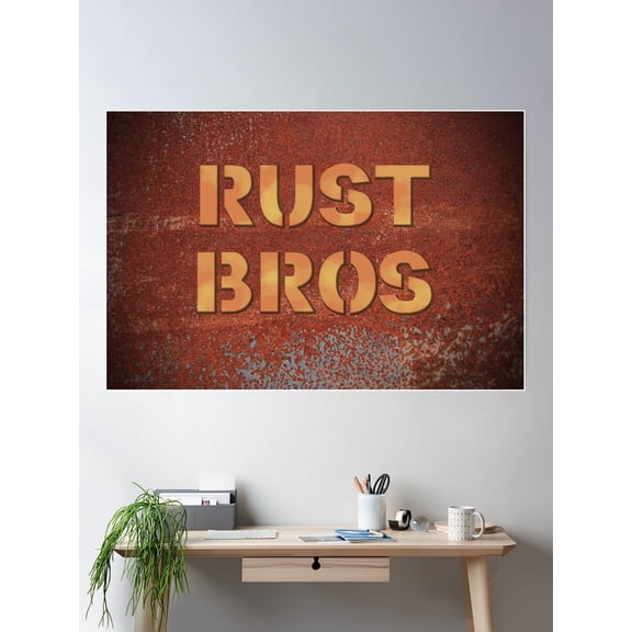 Rust Bros Logo From Rust Valley Restorers Poster Wall Art, Modern Wall Decor For Living Room Bedroom, 8x12 UNFRAMED