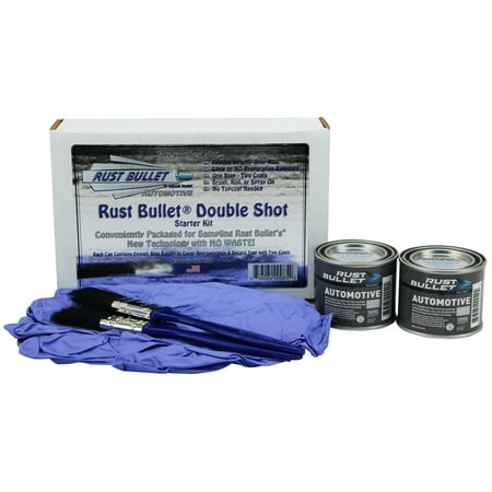 Rust Bullet Automotive - Metallic Gray - (2) 1/4 Pints - Rust Inhibitor & Protective Coating for Cars, Trucks, & Metal Surfaces, UV Resistant, No Topcoat Needed
