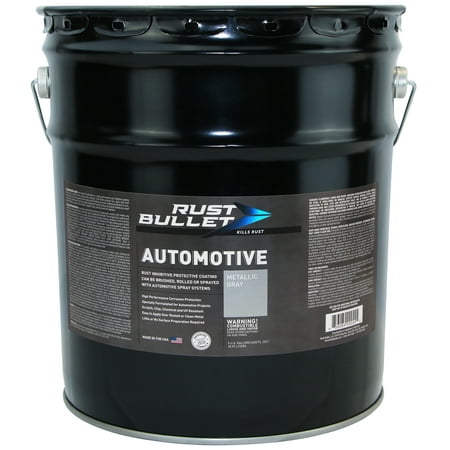 Rust Bullet Automotive - Metallic Gray - 5 Gallon Pail - Rust Inhibitor & Protective Coating for Cars, Trucks, & Metal Surfaces, UV Resistant, No Topcoat Needed