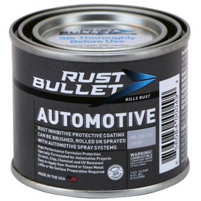 Rust Bullet Automotive - Metallic Gray - 1/4 Pint - Rust Inhibitor & Protective Coating for Cars, Trucks, & Metal Surfaces, UV Resistant, No Topcoat Needed