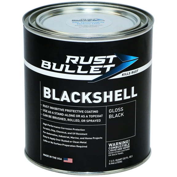 Rust Bullet - BlackShell Rust Preventative and Protective Coating - Quart