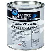 Rust Bullet DuraGrade Concrete Ultra Low VOC High-Performance Easy to Apply Concrete Coating - Quart, Gray Aluminum