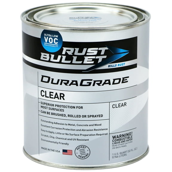 Rust Bullet - Duragrade Clear - Low VOC - Protective Coating - Rust Inhibitor - 1 Quart
