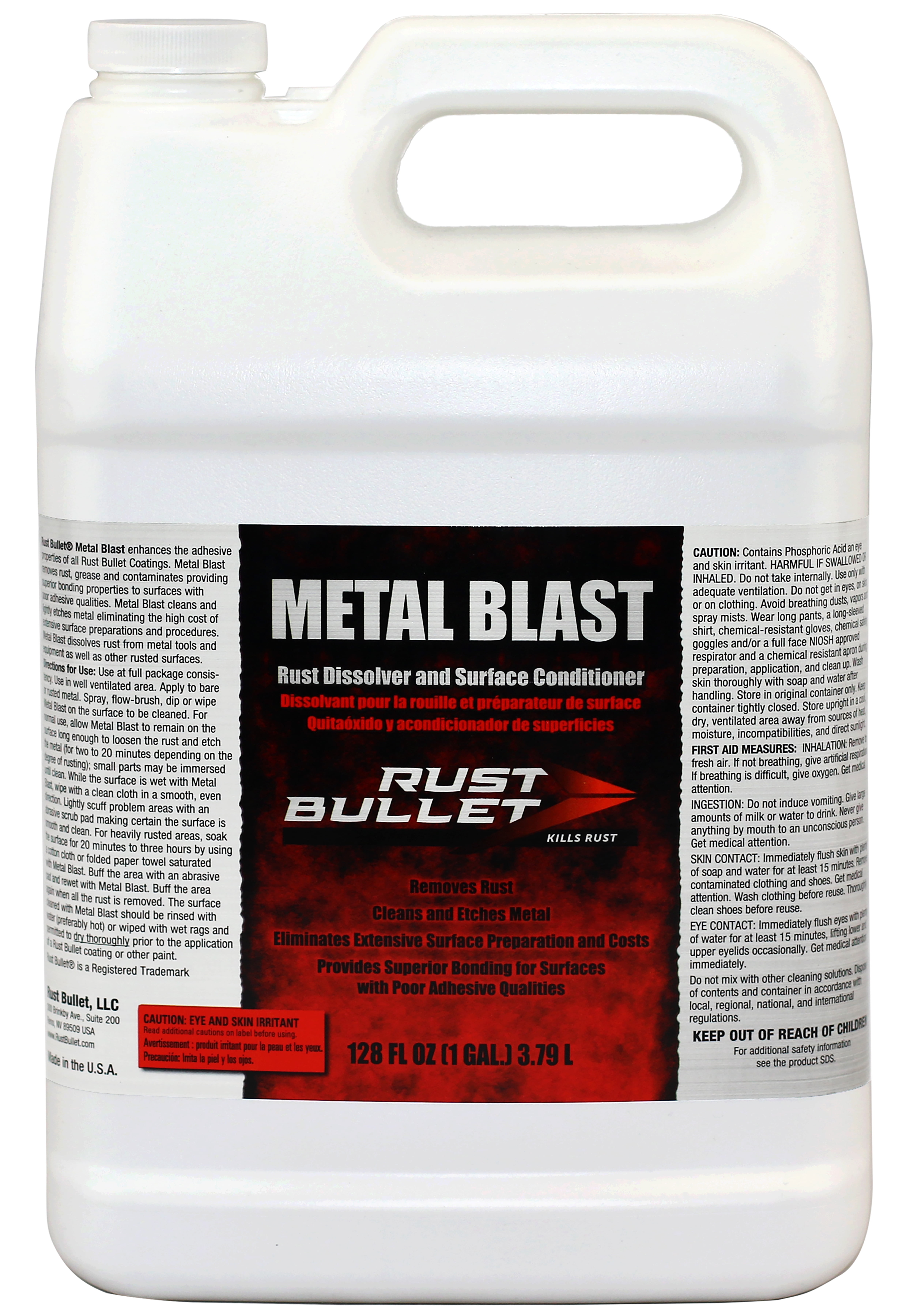 Rust Bullet - Metal Blast Rust Remover, Rust Treatment, Metal Cleaner and Conditioner - Gallon