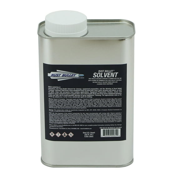 Rust Bullet - Specially Formulated for Easy Cleanup or Thinning of Rust Bullet Coatings - Quart
