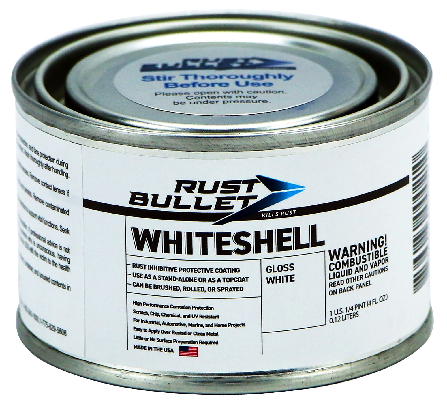 Rust Bullet - WhiteShell Rust Preventative and Protective Coating - 1/4 Pint White