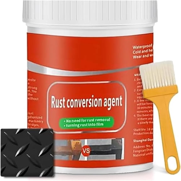 Rust Converter for Metal, Rust Removal Converter Metallic Paint, Water-Based Metal Rust Remover with Brush, 300g Rust Renovator, Multi Purpose Anti-Rust Paint