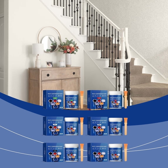 Rust Converter Paint for Metal | Water-Based Weather-Proof Anti-Corrosion Coating | Multi-Color Options | 300g | Includes Brush | Ideal for Steel Tiles, Fences, Auto Parts, Industrial Equipment