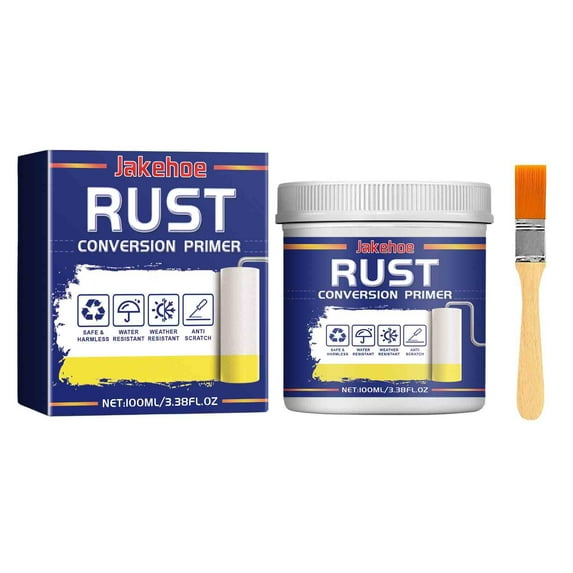 Rust Converter Rust Converter Primer 100ml Metal Treatment Iron Anti-Corrosion Paint for Gates Railings Outdoor Furniture Brush Included Metal Primer