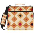 thumbnail image 1 of Rust Diamond-geo Printed Zipper Binder with Handle&Shoulder Strap 2 inch 3 Ring 500+300 Sheet Capacity File Folder Organizer, 1 of 8
