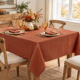 Rusty House Texture Rust Fall Rectangle Tablecloth With Linen Textured 60 X 84 Inch ...