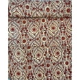 thumbnail image 1 of Rust Floral Handmade Block Print Kantha Quilt, Pure Cotton Hand Stitched Indian Bedspread, Natural Dye Floral Home Decor, 1 of 9