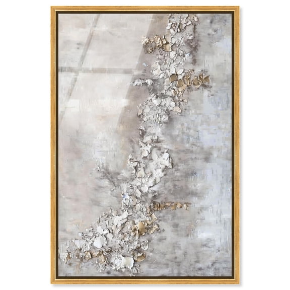 Rust Fragment Framed High-Gloss Acrylic Glass Wall Art Elegant Gold Abstract by Art Remedy, Gold Frame, 30 x 45