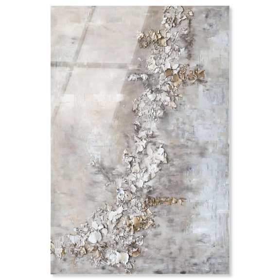 Rust Fragment High-Gloss Frameless Acrylic Glass Wall Art Elegant Gold Abstract by Art Remedy, Ready to Hang, 10 x 15