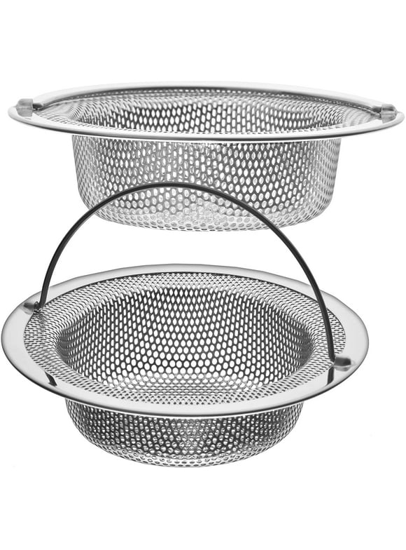 Rust Free, Heavy Duty, Anti Clogging Stainless Steel Kitchen Sink Strainer, 4.5 inch, 2 Pack