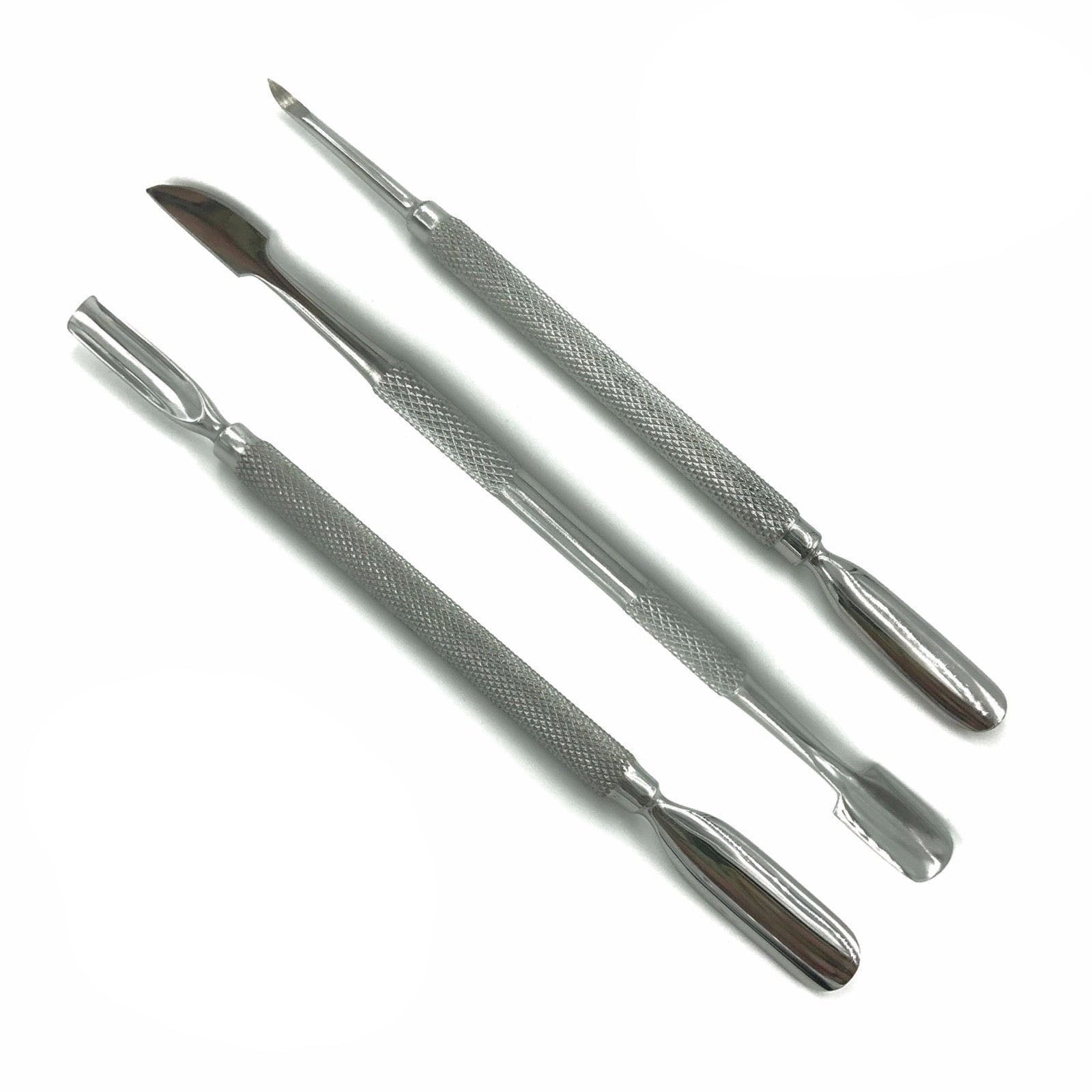 ZEEPK Rust Free Manicure Pedicure Cuticle Pusher Cleaner Trimmer 3 Pc Nail Care Tools