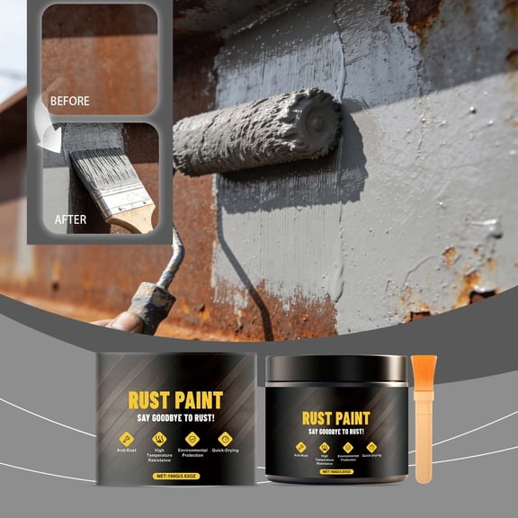 Rust Gray | High-Performance Anti-Rust Coating | Durable Protective Finish for Metal, Wood, Multi-Surface | Fast Drying | Indoor Outdoor Use | Easy Brush or Spray Application