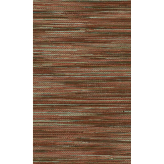 Rust & Green Textured Grasscloth Wallpaper R8232
