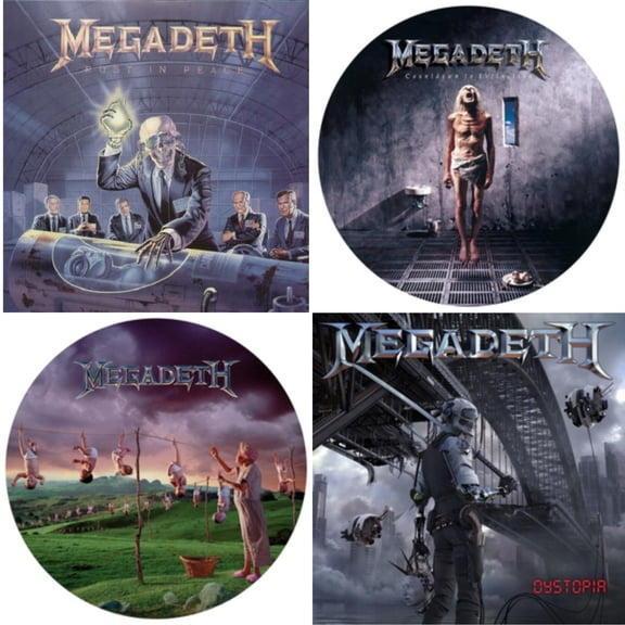 Rust In Peace & Countdown To Extinction (Picture Disc) & Youthanasia (Picture Disc) & Dystopia [LP Vinyl Bundle]