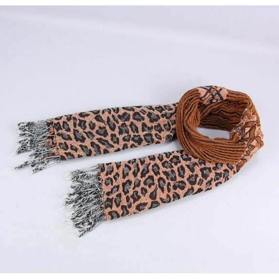 Rust Leopard Print Scarf