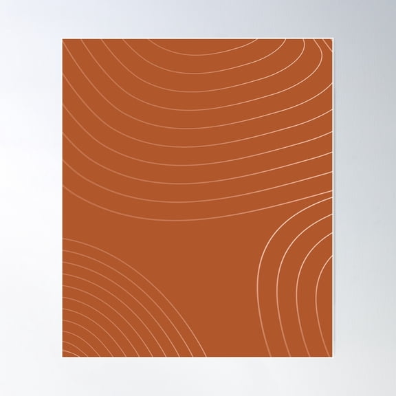 Rust Lines Minimal Poster Wall Art, Modern Wall Decor For Living Room Bedroom, 24x36 UNFRAMED