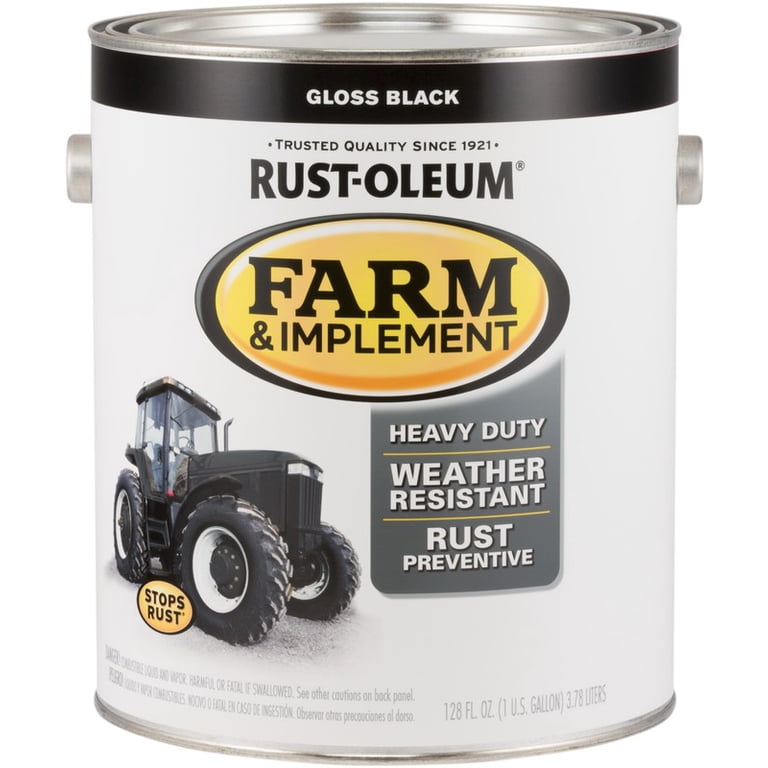 Rust-Oleum, Farm & Implement Enamel, 280165, Black Gloss 1 Gal