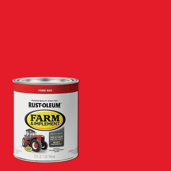 Rust-Oleum Farm & Implement Enamel - Gloss, Chip-Resistant - 1 Qt, Ford Red