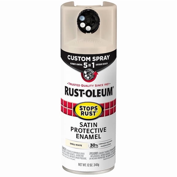 Rust-Oleum 127684 12 oz Satin Shell White Spray Paint