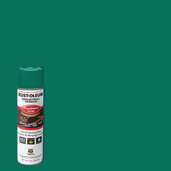 Rust-Oleum 1634838 Industrial Choice Inverted Solvent-Based Marking Spray Paint, 17 Oz, APWA Safety Green
