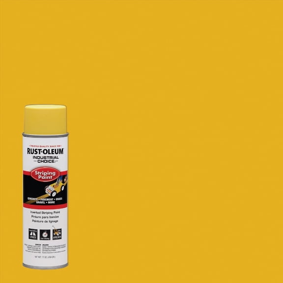 Rust-Oleum 1648838 S1600 System Inverted Striping Paint Aerosol, Yellow - Lot of 6 Interior & Exterior Use, Professional Finish