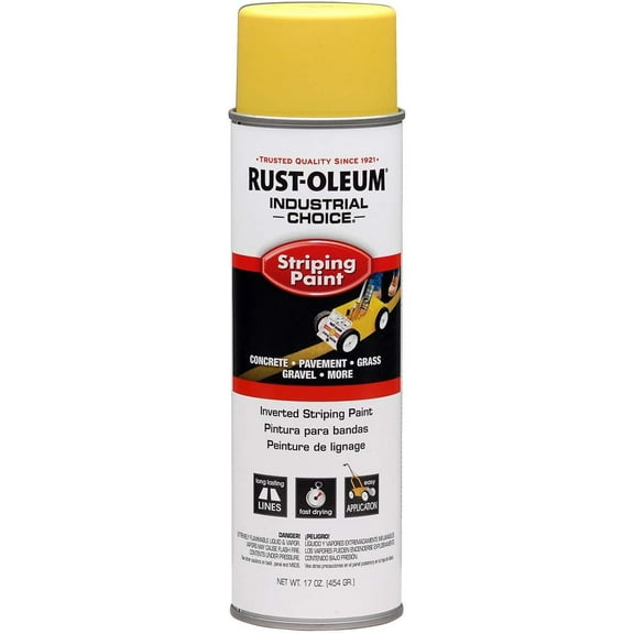 Rust-Oleum 1648838 S1600 System Inverted Striping Paint Aerosol, Yellow - Lot of 6