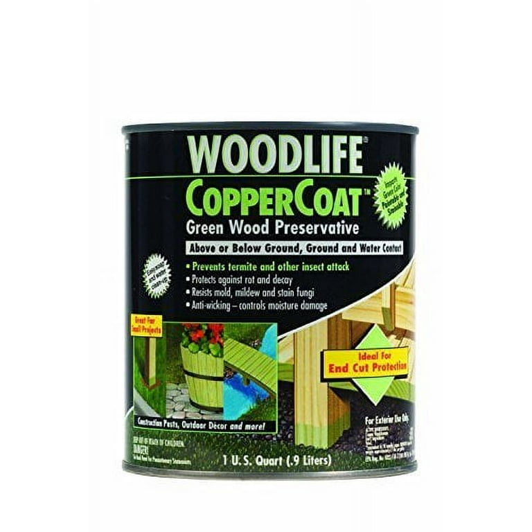 Rust-Oleum 1904A Wolman Woodlife CopperCoat Green Wood Preservative-Below  Ground, Quart 