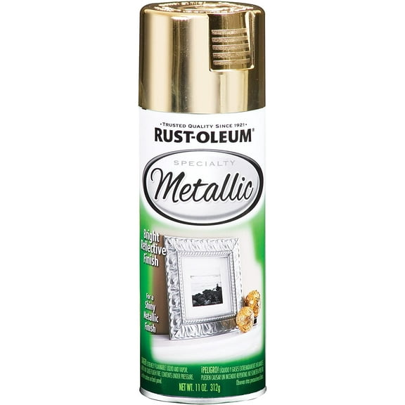 Rust-Oleum Specialty Metallic Spray Paint - Metallic Finish - Each, Bright Gold