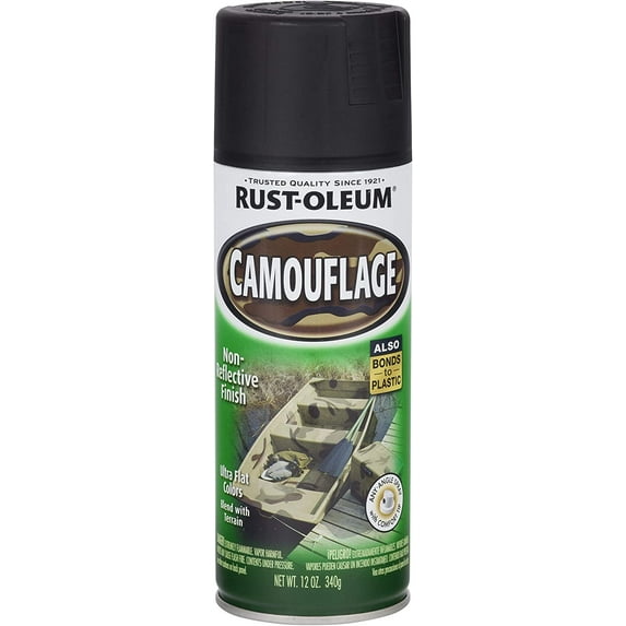 Rust-Oleum 1916-830 1916830 Camouflage Spray, Black, 12-Ounce, 12 oz, 12 Ounce