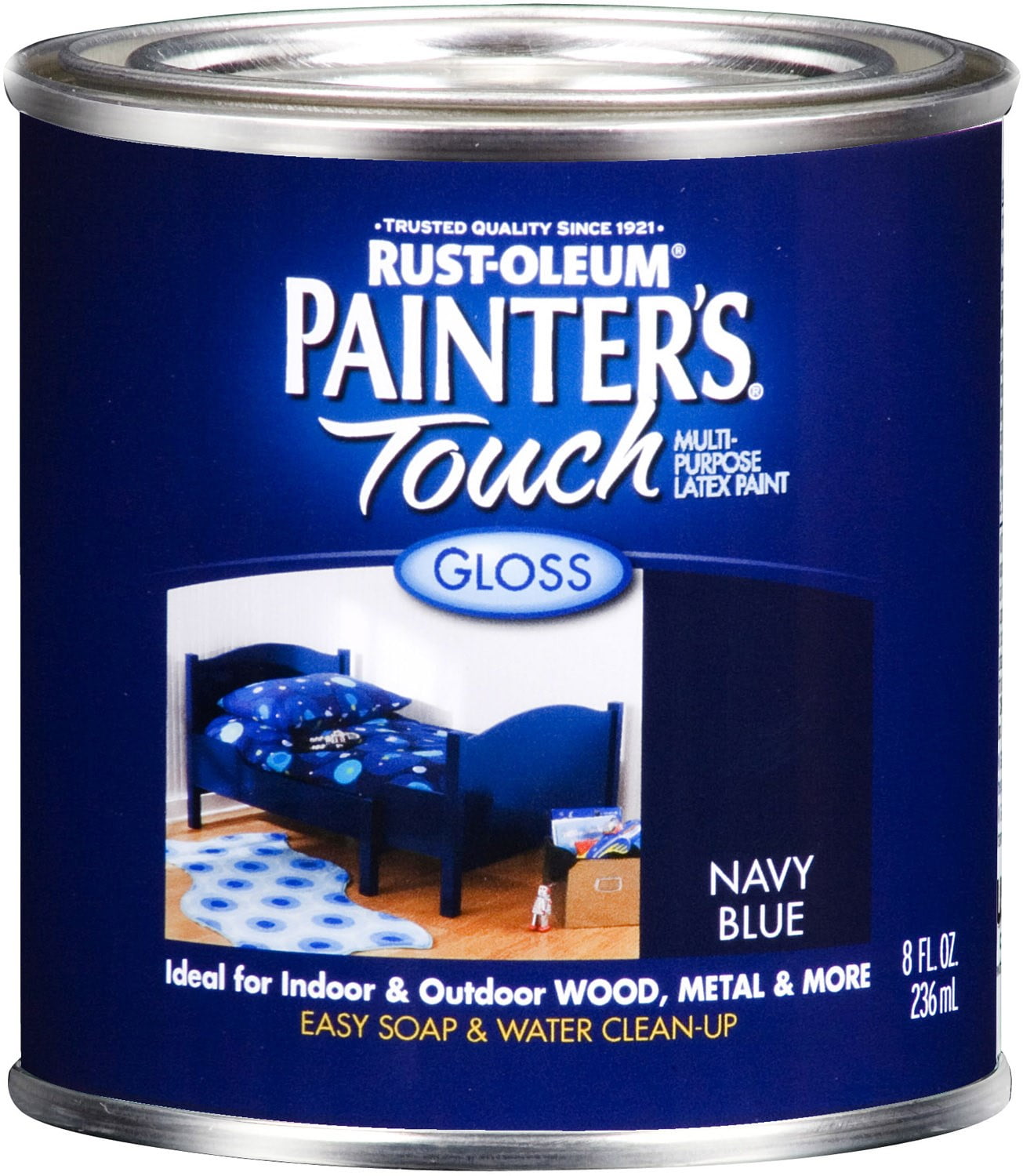RustOleum 1922730 Painter's Touch Ultra Cover Latex Paint, Navy Blue, 1/2Pint Quantity 1