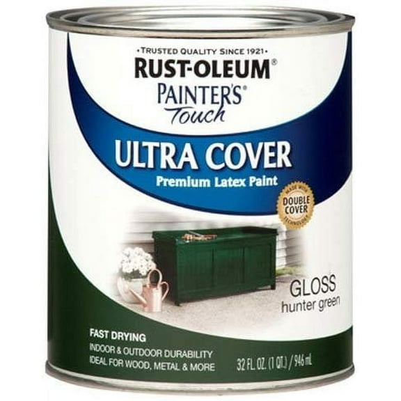 Rust-Oleum 1938502 Painters Touch Latex, 1-Quart, Hunter Green
