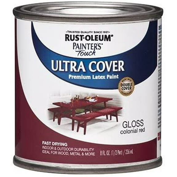 Rust-Oleum Painters Touch Latex Paint - Colonial Red, Half-Pint, 6 Pack