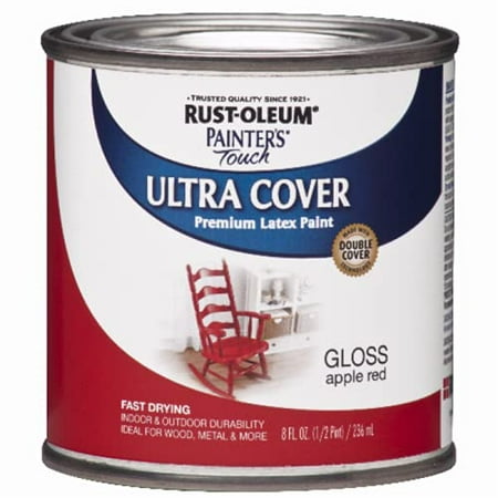 Rust-Oleum 1966730 Ultra Cover Gloss Apple Red Premium Latex Paint, 8 fl oz