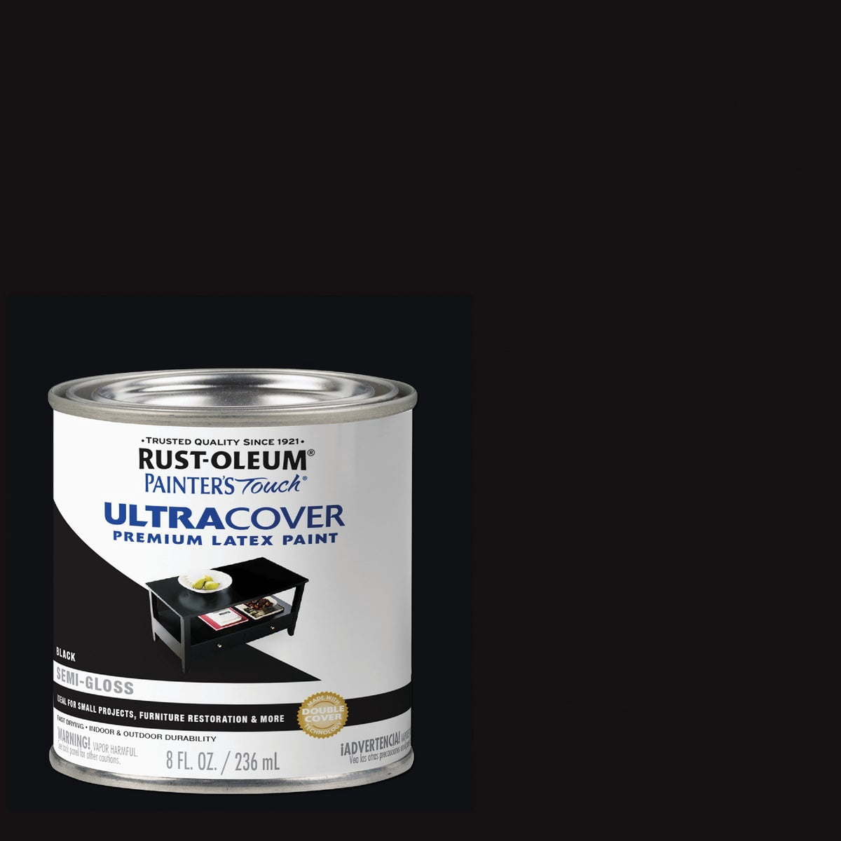 Rust-Oleum Painter's Touch Latex Paint, Semi-Gloss Black, Half