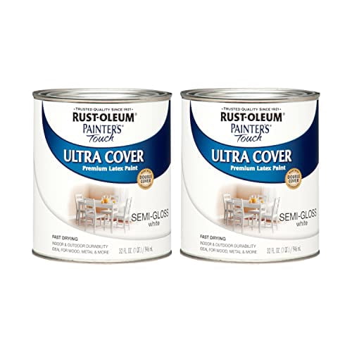 RustOleum 1993502 Painter's Touch Latex Paint, SemiGloss White, 1