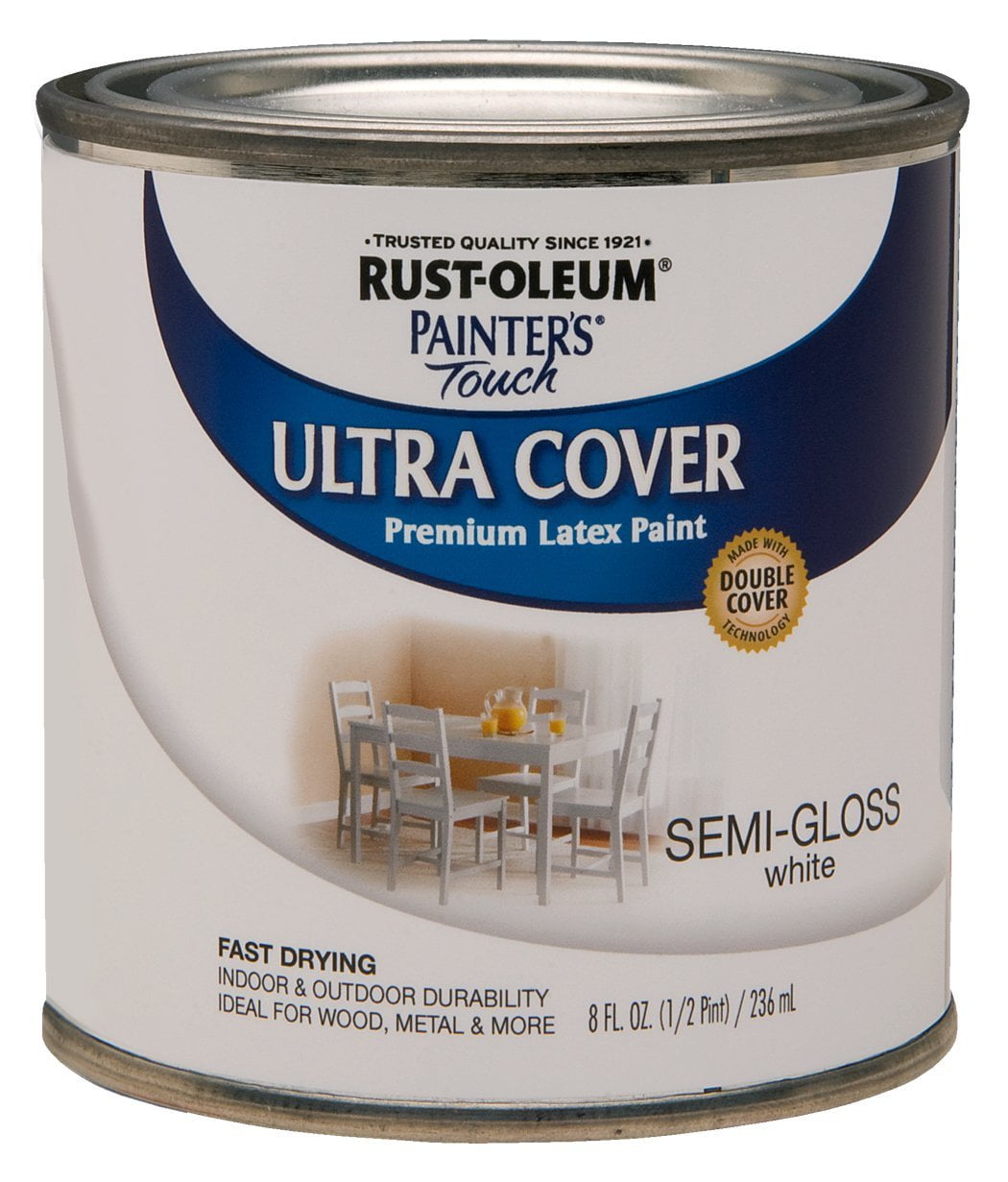Rust Oleum 1993730 Painters Touch Latex Half Pint Semi Gloss White