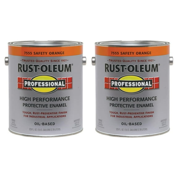 Rust-Oleum 2-Pack of 1 gal 7555402 Professional Safety Orange High Performance Protective Enamel