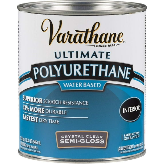Rust-Oleum 200141H Water-Based Poleurethane, 1-Quart, Semi-Gloss Finish