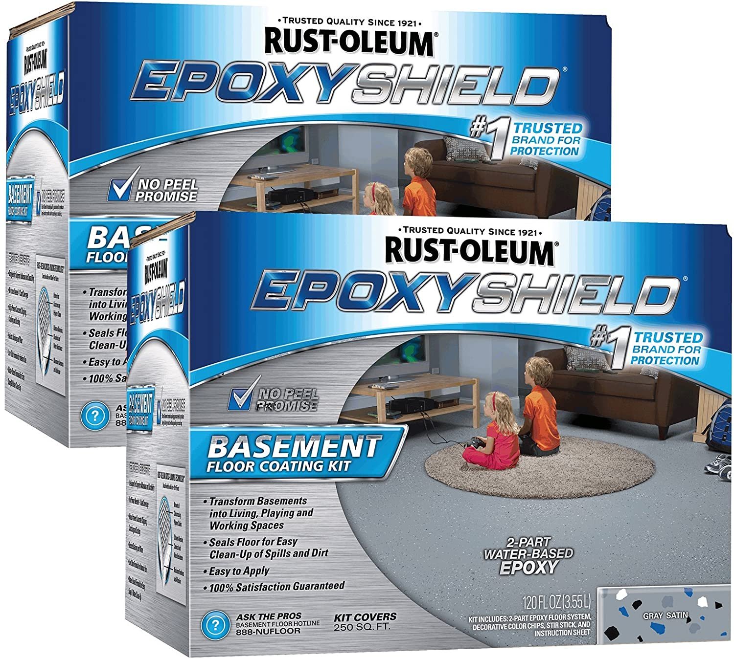 Rust-Oleum 203007 Basement Floor Kit, Gray - 2 Pack - Walmart.com