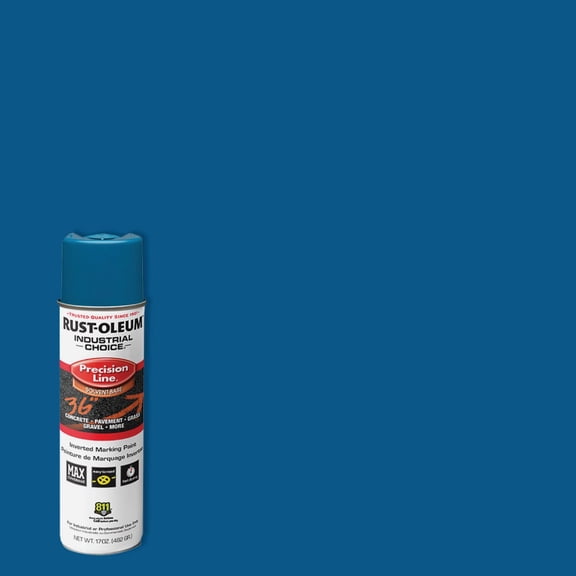 Rust-Oleum 203022 Precision-Line 17 oz Inverted Marking Spray Paint, Caution Blue