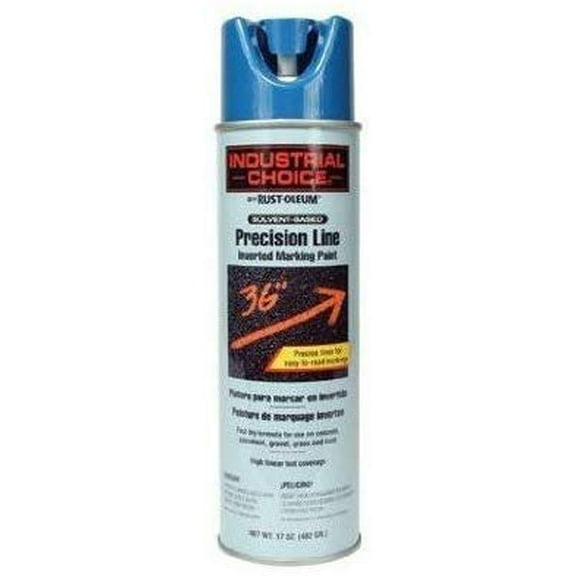 Rust-Oleum 203022 Precision-Line 17 oz Inverted Marking Spray Paint, Caution Blue